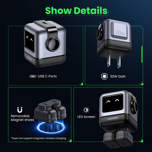  Ugreen Nexode 30W Robot GaN Charger
